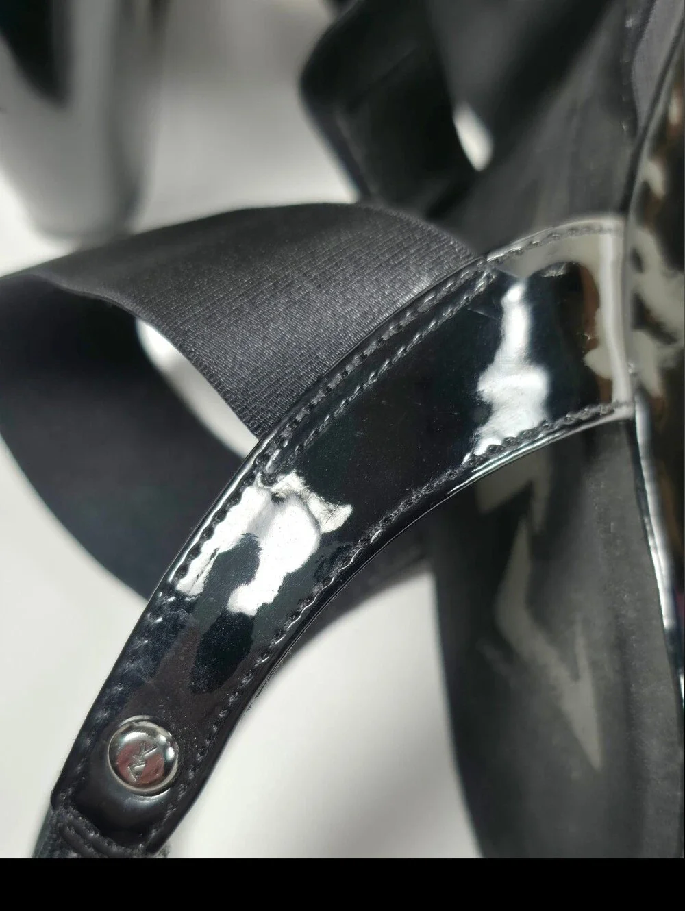 Anne Klein Sport Size 7.5 Black Strappy Wedge Sandals - Women